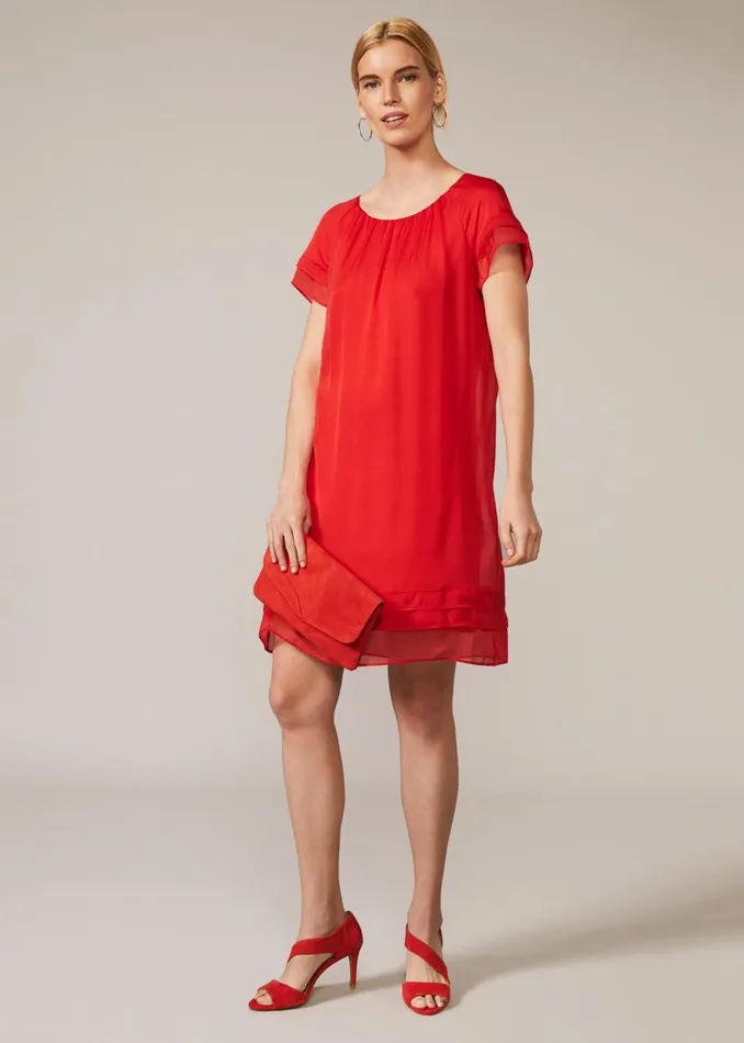 Phase Eight Dresses Freesia Silk Dress Tango Red 8211 Women