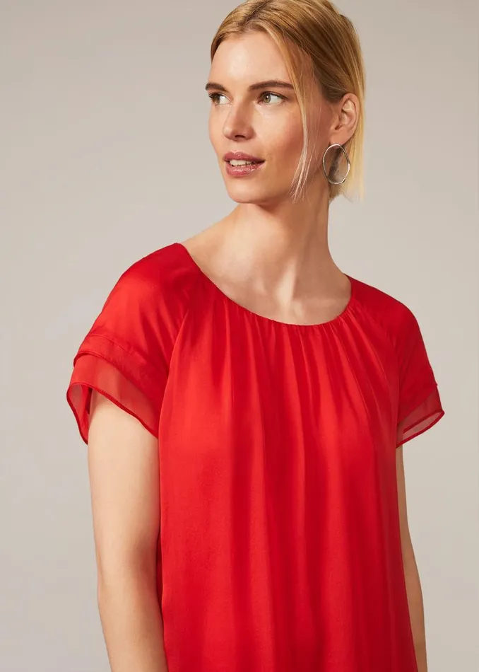 Phase Eight Dresses Freesia Silk Dress Tango Red 8211 Women