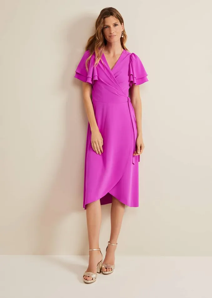 Phase Eight Dresses Gian Magenta Wrap Midi Dress Magenta 8211 Women
