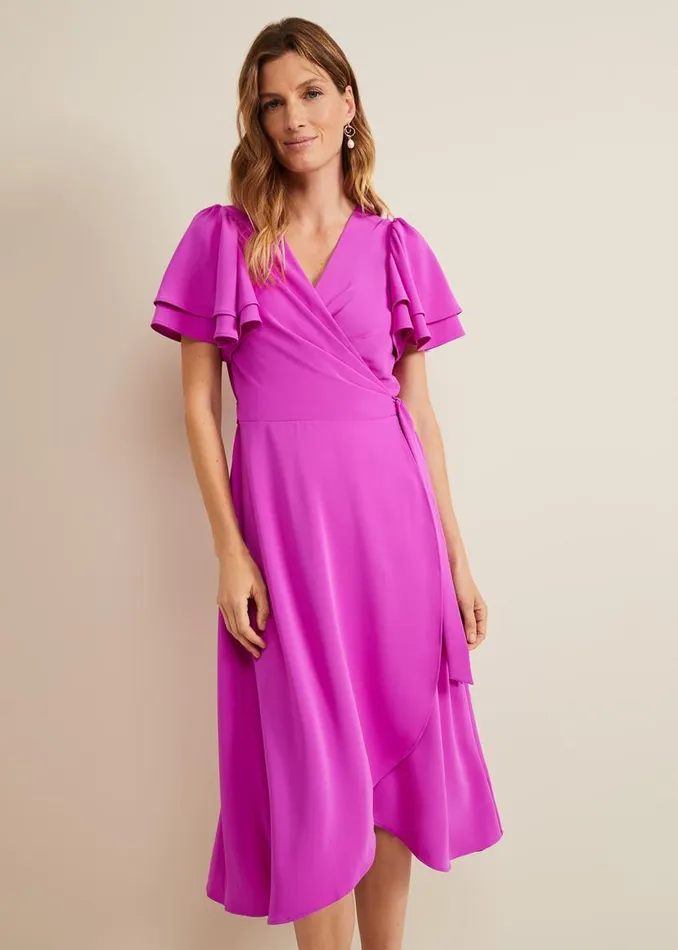 Phase Eight Dresses Gian Magenta Wrap Midi Dress Magenta 8211 Women