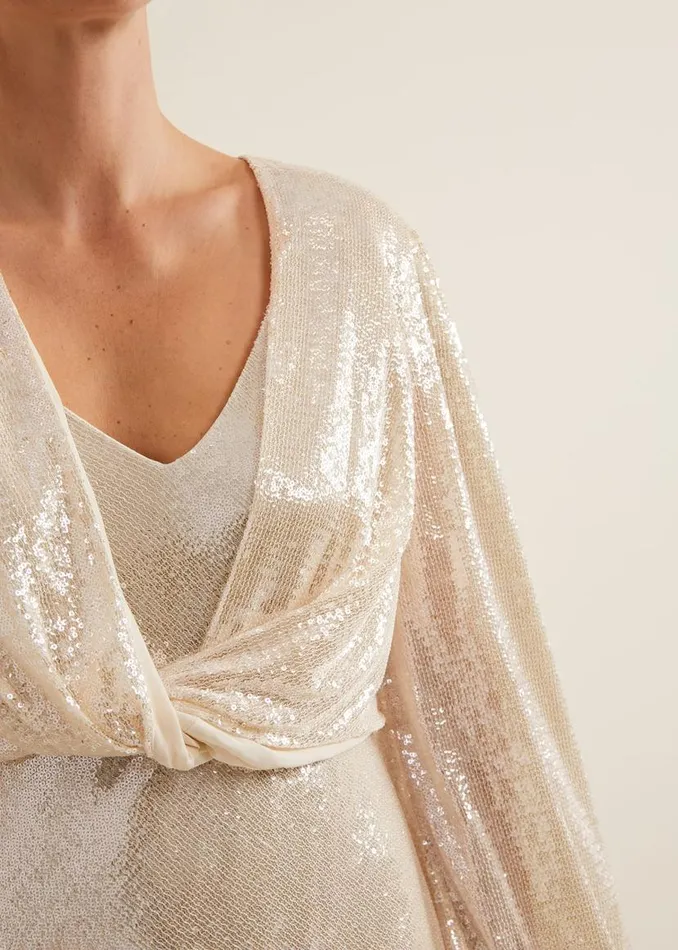 Phase Eight Dresses Jamila Sequin Overlay Maxi Dress Oyster 8211 Women