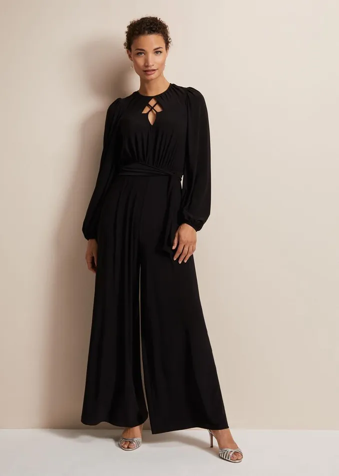 Phase Eight Dresses Janece Black Wide Leg Jumpsuit Black 8211 Women