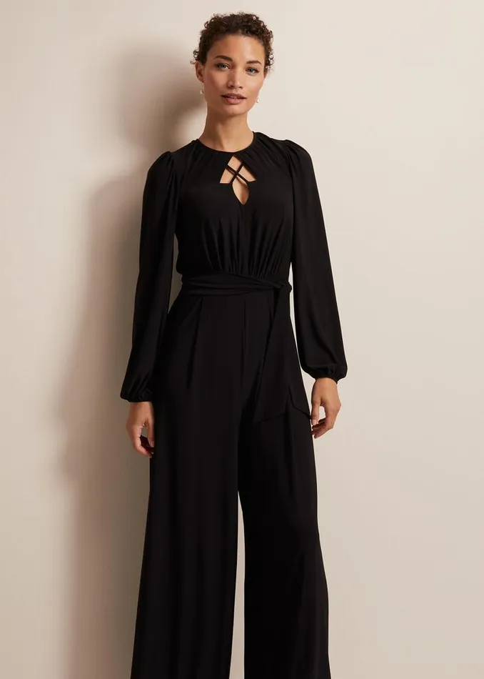 Phase Eight Dresses Janece Black Wide Leg Jumpsuit Black 8211 Women