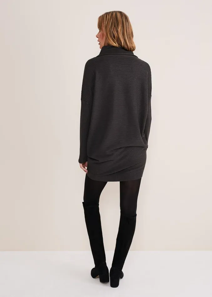 Phase Eight Dresses Jocelin Roll Neck Knit Dress Charcoal 8211 Women