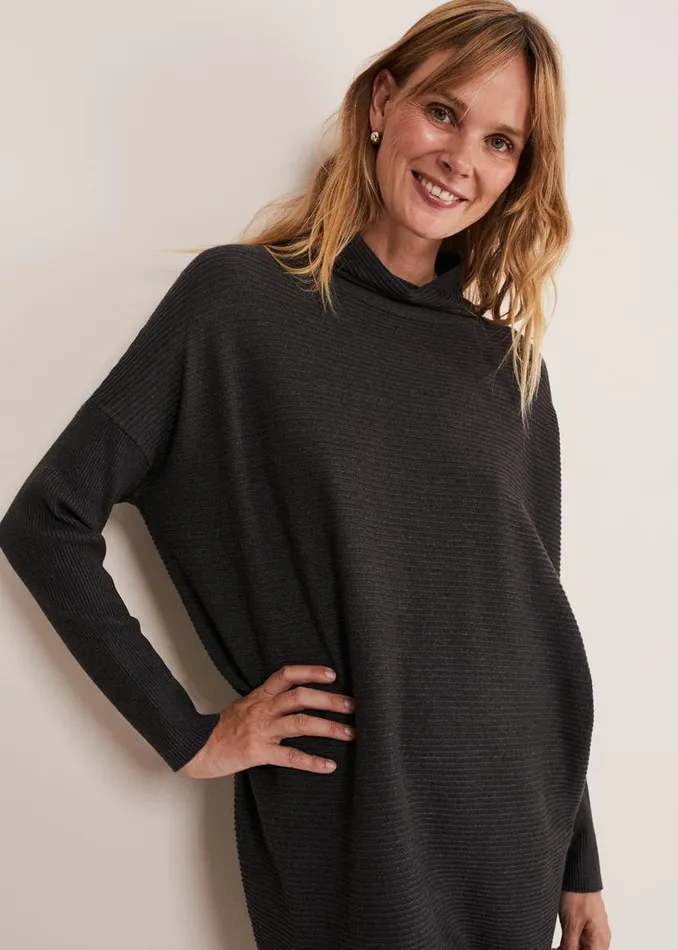 Phase Eight Dresses Jocelin Roll Neck Knit Dress Charcoal 8211 Women