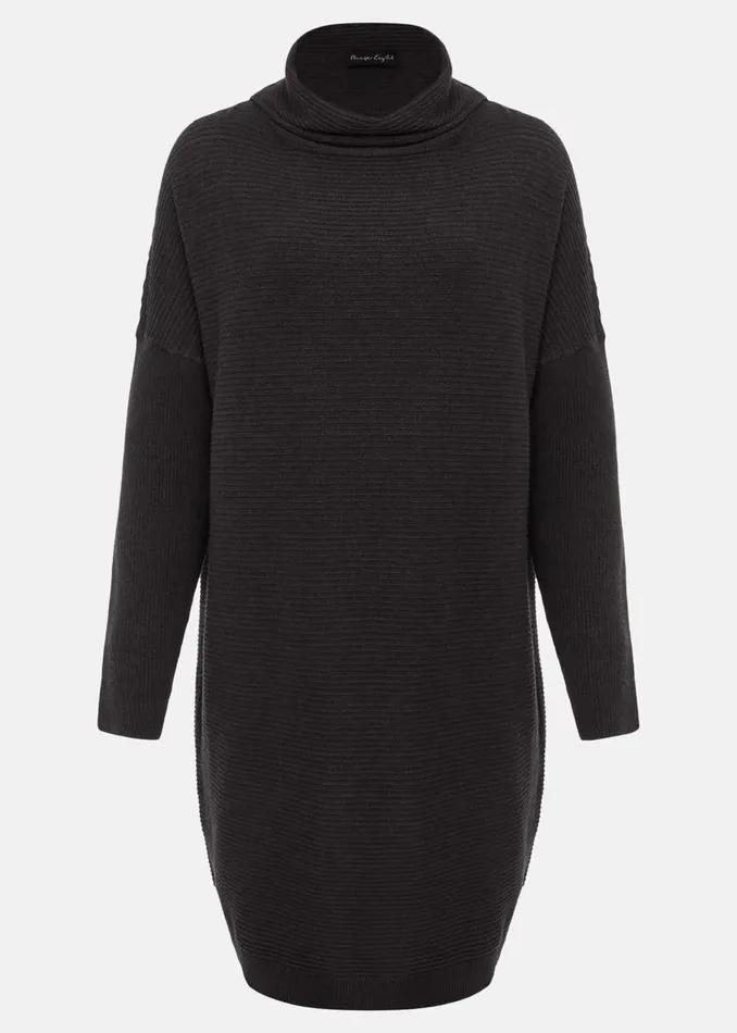 Phase Eight Dresses Jocelin Roll Neck Knit Dress Charcoal 8211 Women