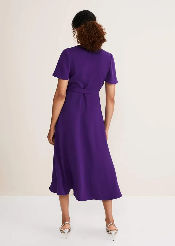 Phase Eight Dresses Julissa Ruffle Wrap Midi Dress Violet 8211 Women