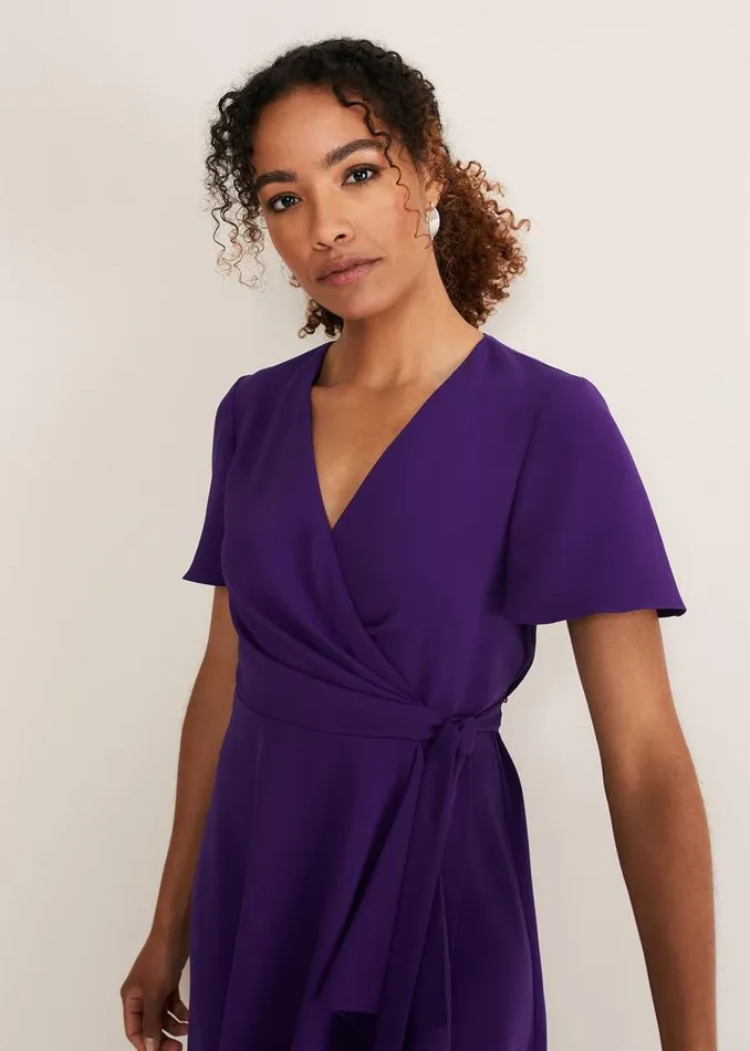 Phase Eight Dresses Julissa Ruffle Wrap Midi Dress Violet 8211 Women