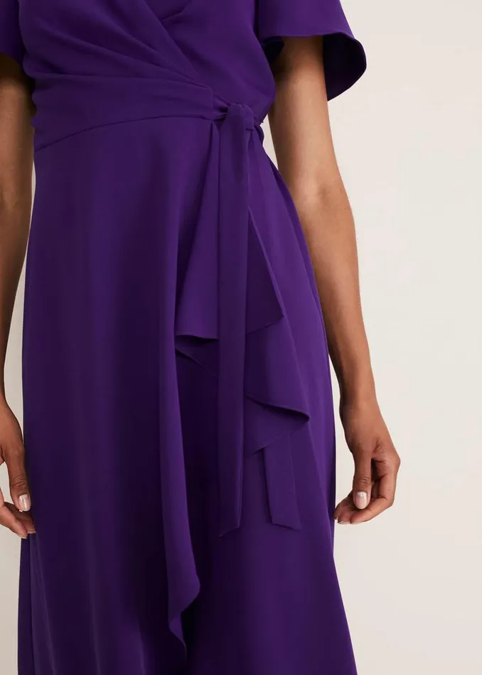 Phase Eight Dresses Julissa Ruffle Wrap Midi Dress Violet 8211 Women