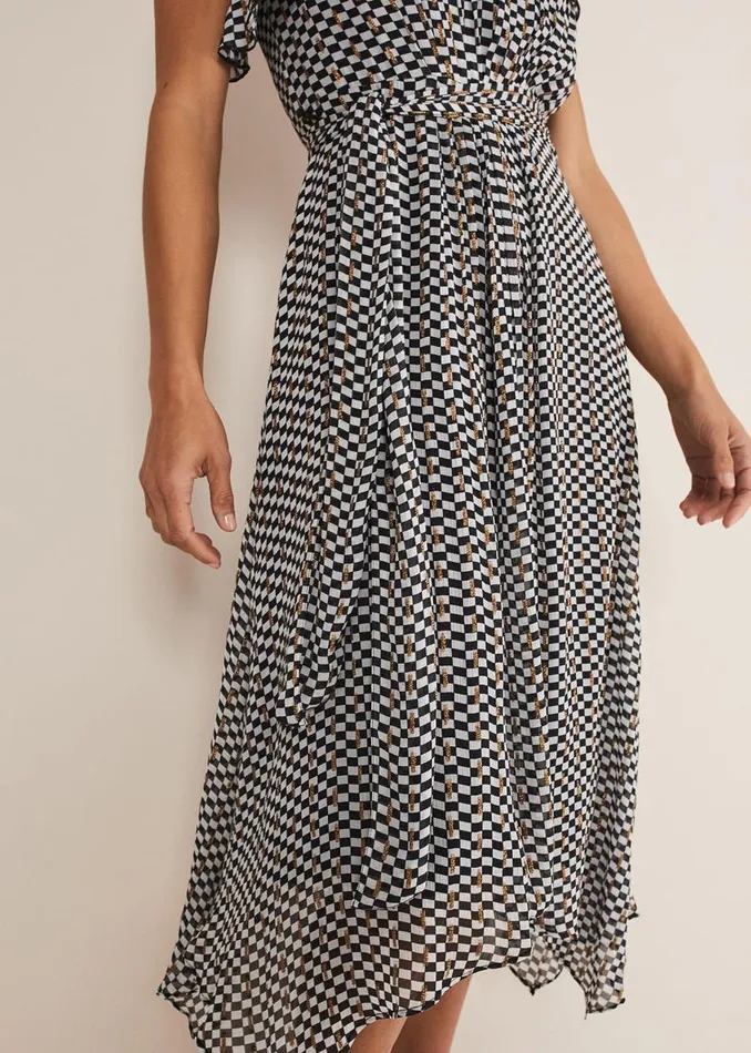 Phase Eight Dresses Kaz Checked One Shoulder Midi Dress Blackwhite 8211 Women Phase Eight Dresses Kaz Checked One Shoulder Midi Dress Blackwhite 8211 Women