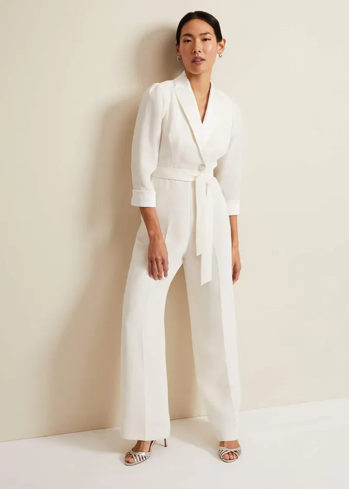 Phase Eight Dresses Kylie Tux Jumpsuit Ivory 8211 Women