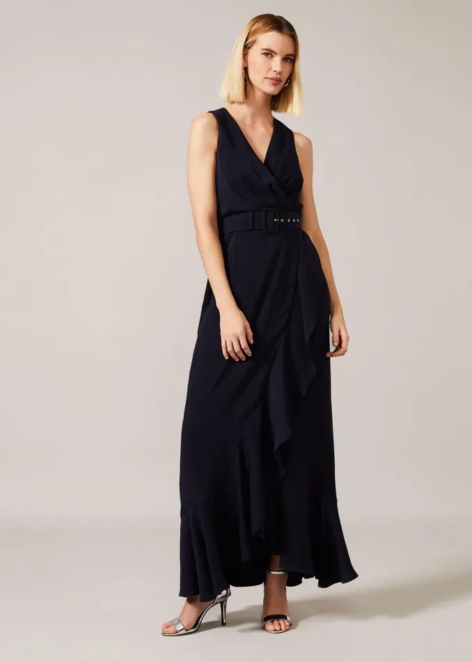 Phase Eight Dresses Lara Belted Dress Navy 8211 Women