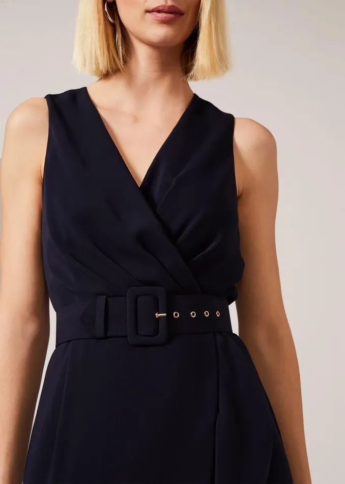 Phase Eight Dresses Lara Belted Dress Navy 8211 Women