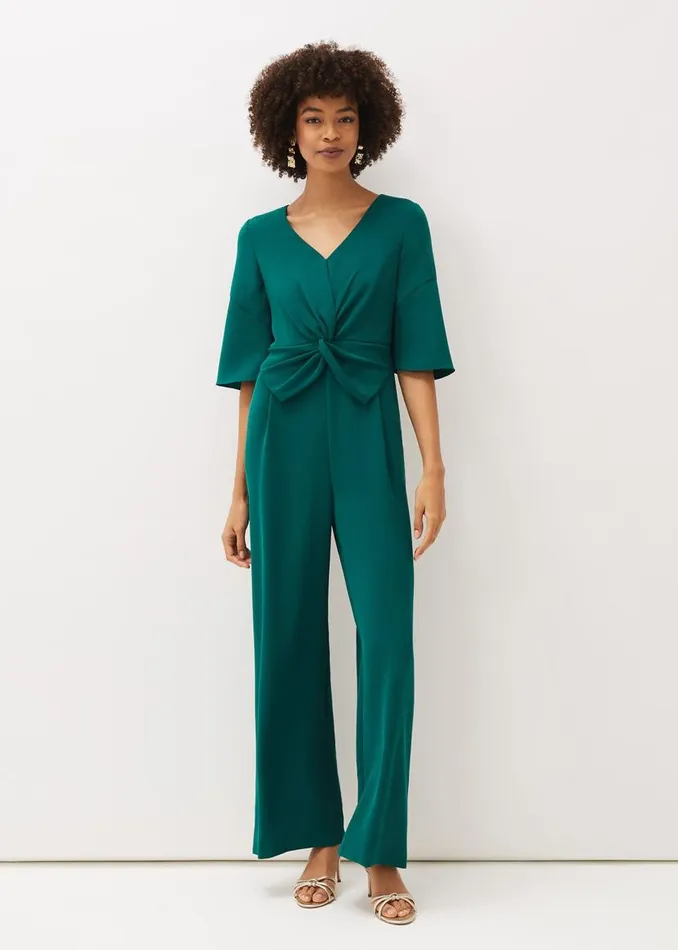 Phase Eight Dresses Layla Bow Jumpsuit Emerald 8211 Women