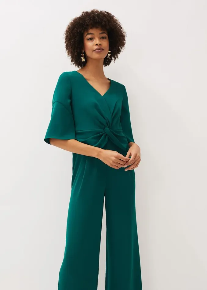 Phase Eight Dresses Layla Bow Jumpsuit Emerald 8211 Women