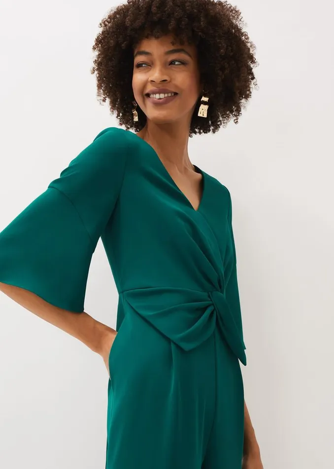 Phase Eight Dresses Layla Bow Jumpsuit Emerald 8211 Women