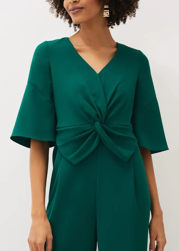 Phase Eight Dresses Layla Bow Jumpsuit Emerald 8211 Women
