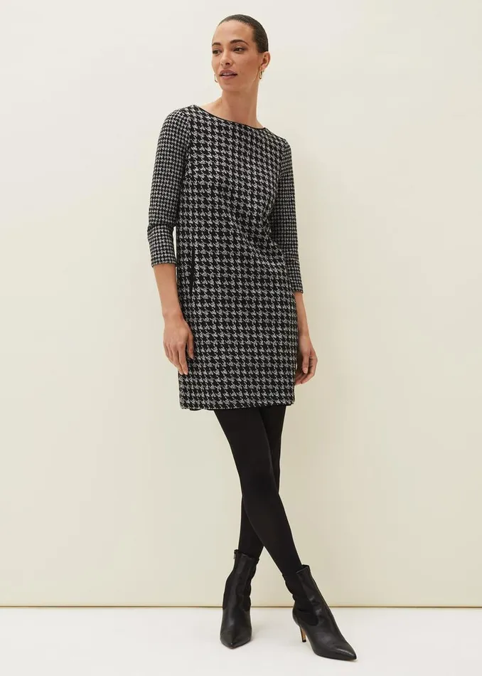 Phase Eight Dresses Lenia Check Shift Dress Blackgrey 8211 Women