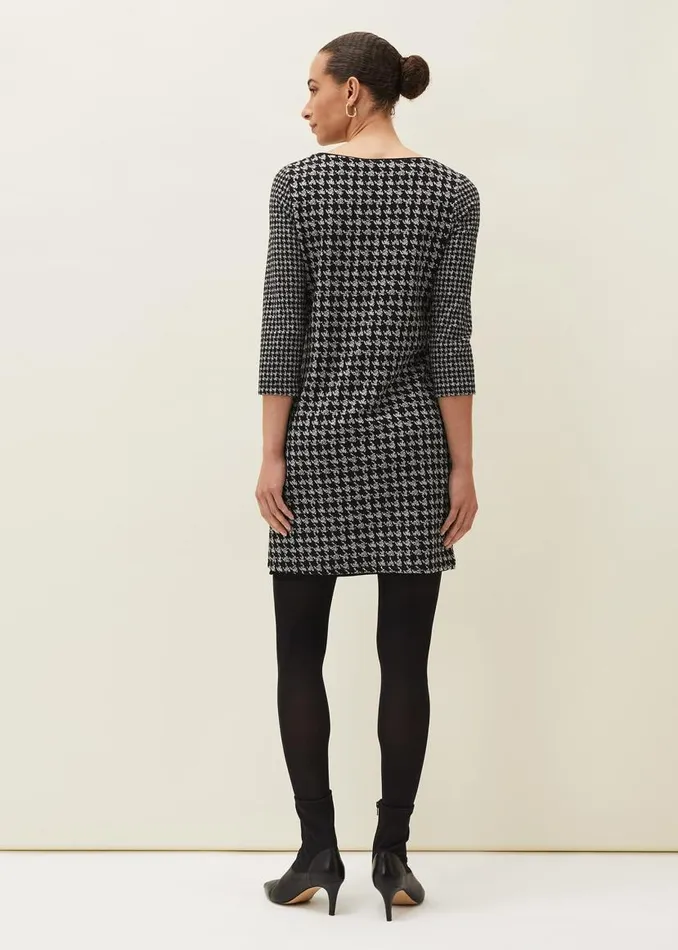 Phase Eight Dresses Lenia Check Shift Dress Blackgrey 8211 Women