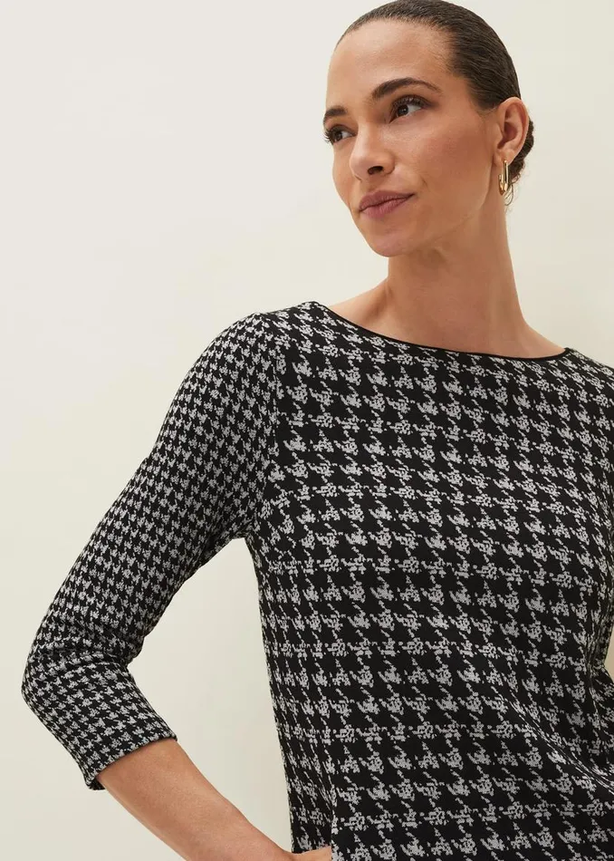 Phase Eight Dresses Lenia Check Shift Dress Blackgrey 8211 Women