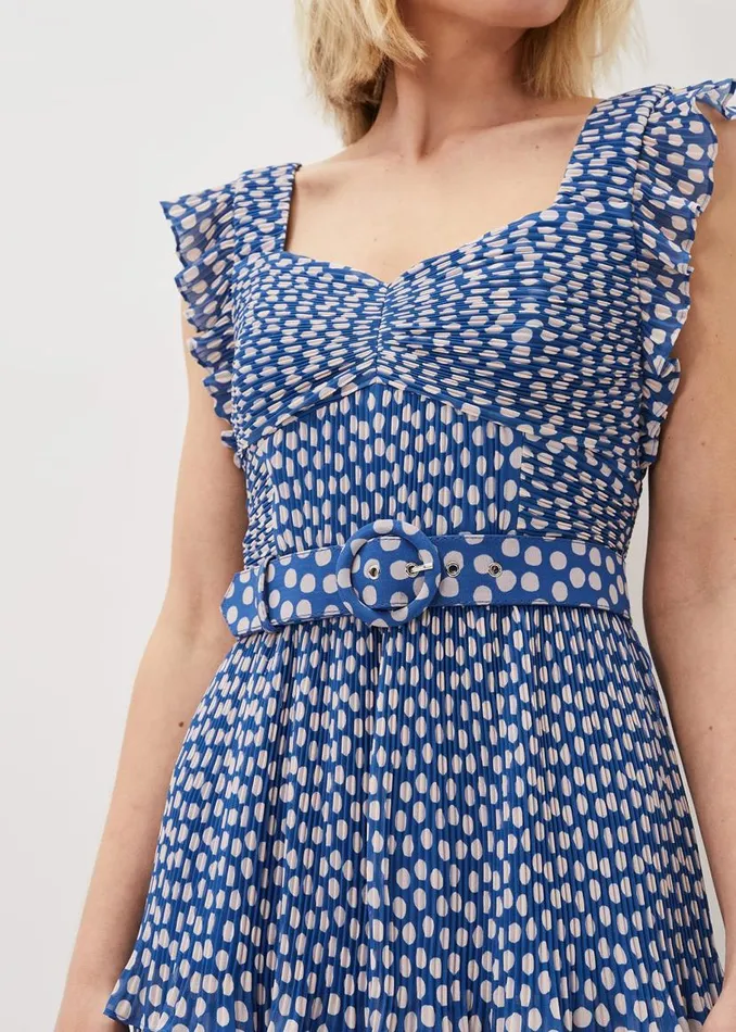 Phase Eight Dresses Lisha Spot Pleated Tiered Midi Dress Bluecream 8211 Women Phase Eight Dresses Lisha Spot Pleated Tiered Midi Dress Bluecream 8211 Women