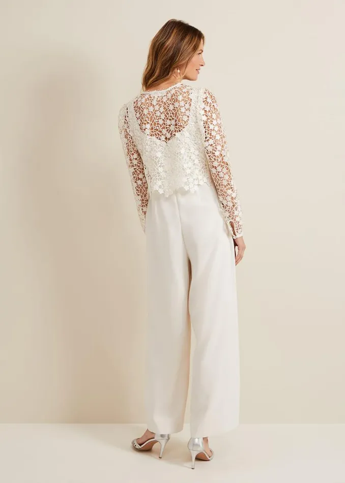 Phase Eight Dresses Mariposa Cream Lace Jumpsuit Cream 8211 Women