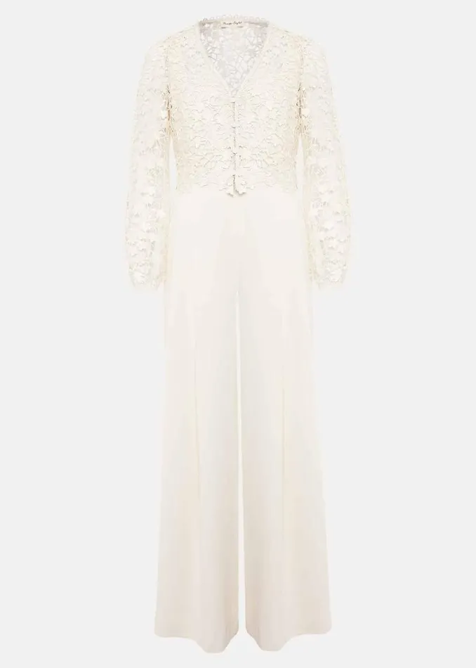 Phase Eight Dresses Mariposa Cream Lace Jumpsuit Cream 8211 Women