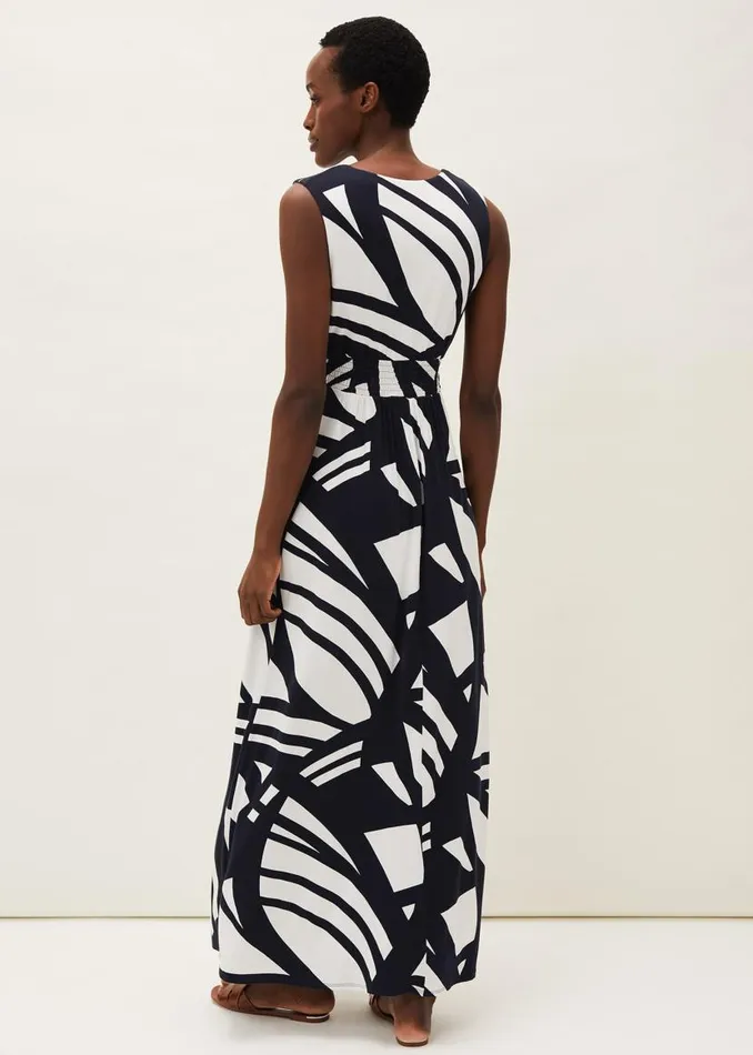 Phase Eight Dresses Ostia Abstract Stripe Maxi Dress Navywhite 8211 Women