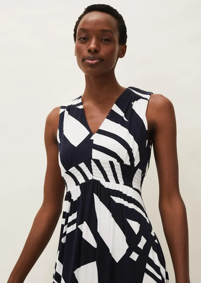 Phase Eight Dresses Ostia Abstract Stripe Maxi Dress Navywhite 8211 Women