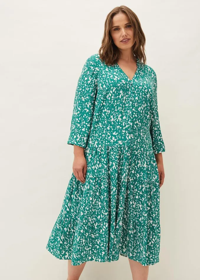 Phase Eight Dresses Penele Abstract Print Midi Dress Green 8211 Women