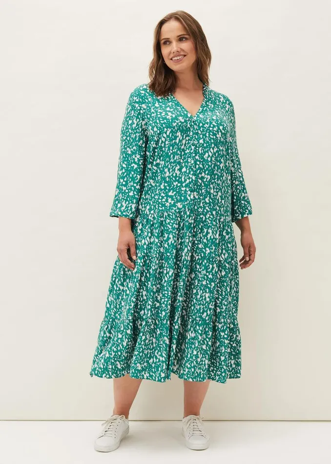 Phase Eight Dresses Penele Abstract Print Midi Dress Green 8211 Women