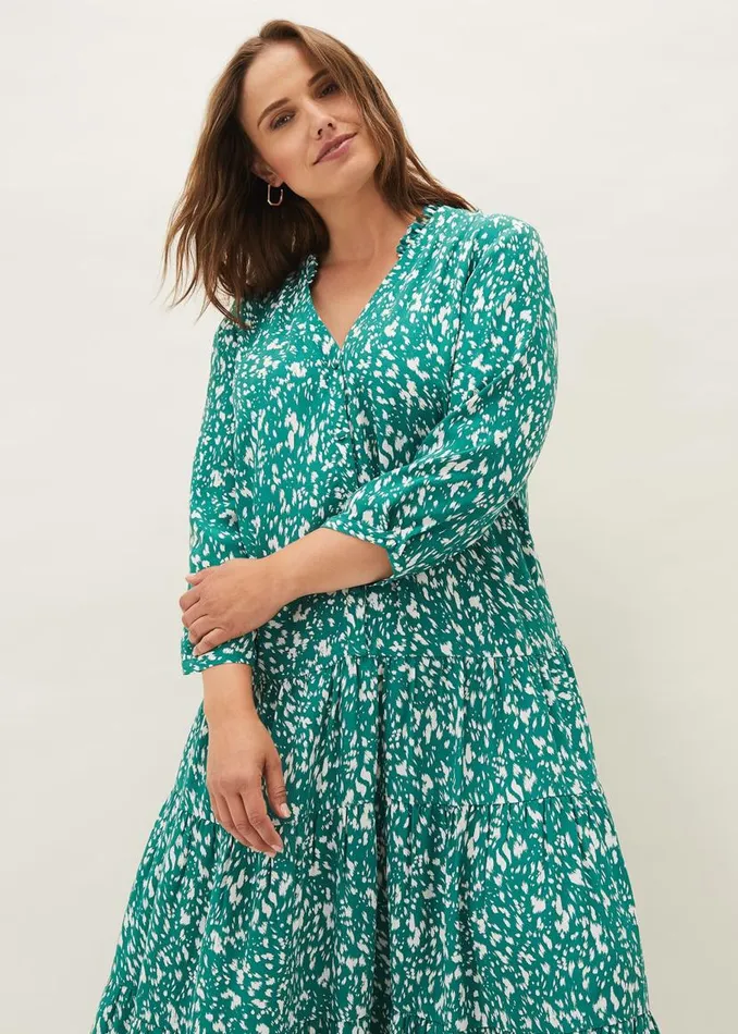Phase Eight Dresses Penele Abstract Print Midi Dress Green 8211 Women