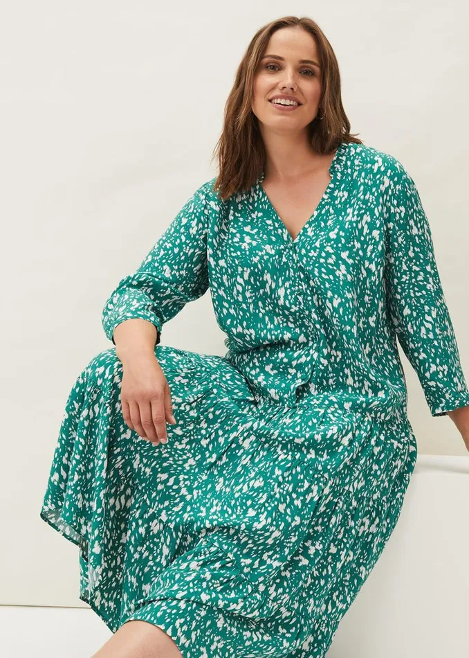 Phase Eight Dresses Penele Abstract Print Midi Dress Green 8211 Women
