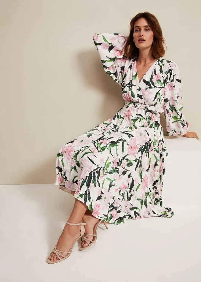 Phase Eight Dresses Penny Floral Pleat Midi Dress Multicoloured 8211 Women