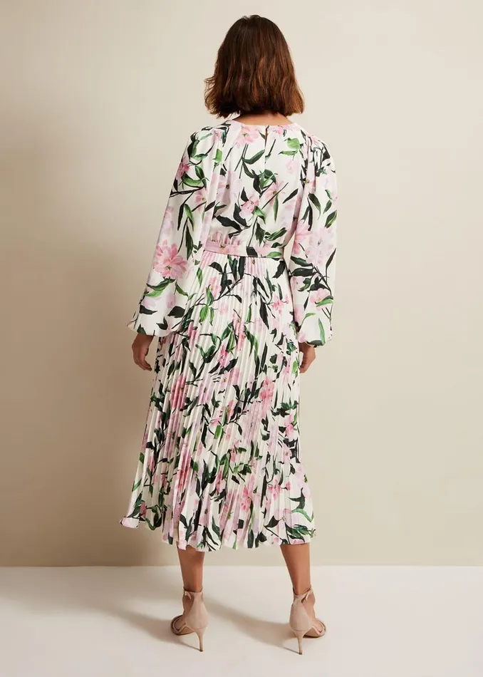 Phase Eight Dresses Penny Floral Pleat Midi Dress Multicoloured 8211 Women