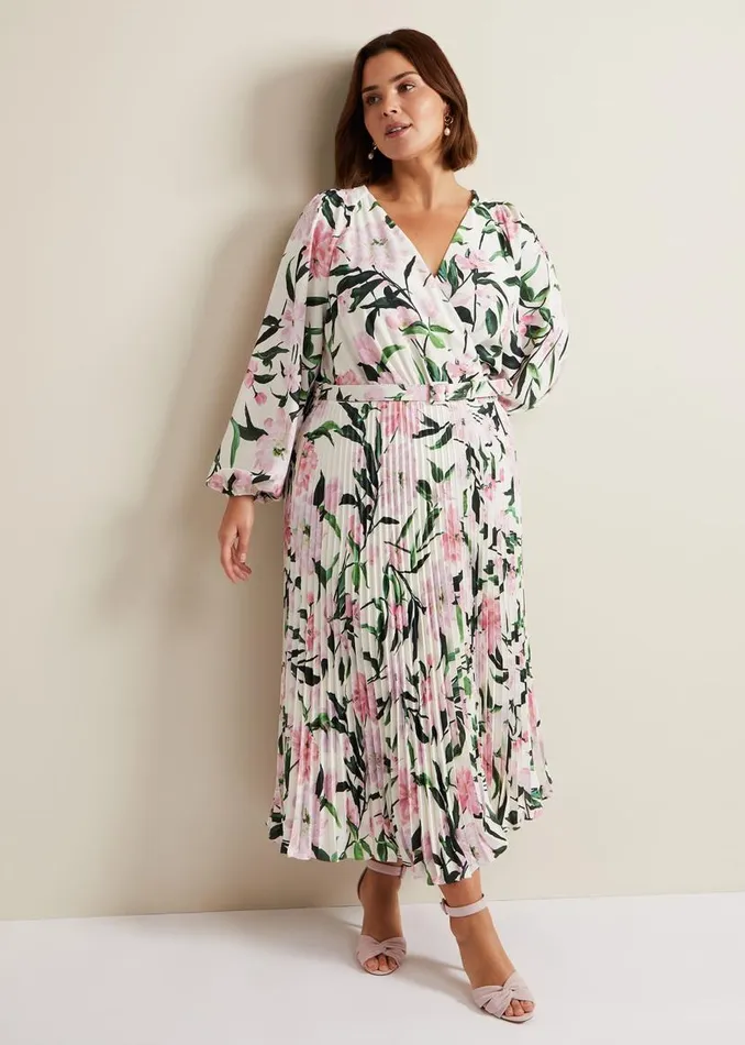 Phase Eight Dresses Penny Floral Pleat Midi Dress Multicoloured 8211 Women