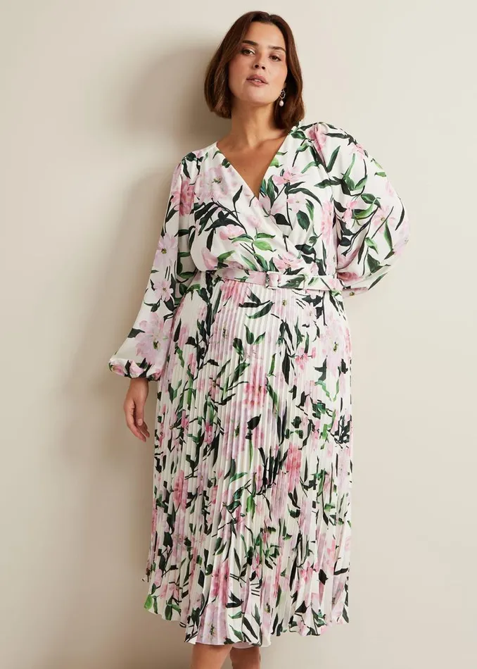 Phase Eight Dresses Penny Floral Pleat Midi Dress Multicoloured 8211 Women