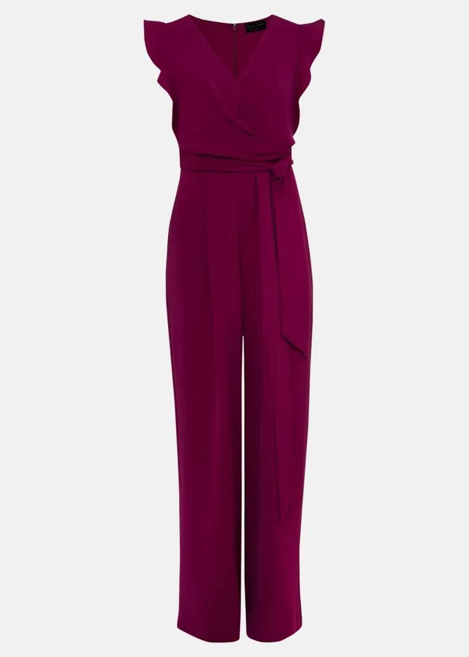 Phase Eight Dresses Petite Ayla Ruffle Jumpsuit Magenta 8211 Women