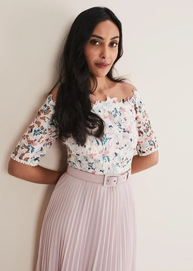Phase Eight Dresses Petite Franky Lace Bardot Dress Buttermilkmulti 8211 Women Phase Eight Dresses Petite Franky Lace Bardot Dress Buttermilkmulti 8211 Women