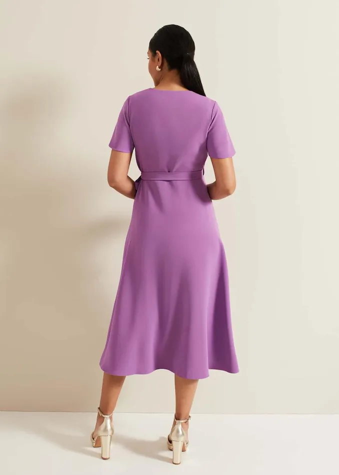 Phase Eight Dresses Petite Julissa Frill Wrap Dress Purple 8211 Women