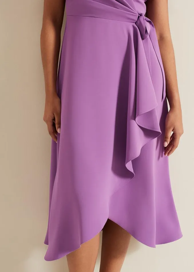 Phase Eight Dresses Petite Julissa Frill Wrap Dress Purple 8211 Women