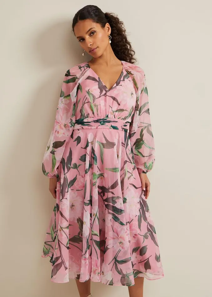 Phase Eight Dresses Petite Lina Printed Midi Dress Multicoloured 8211 Women