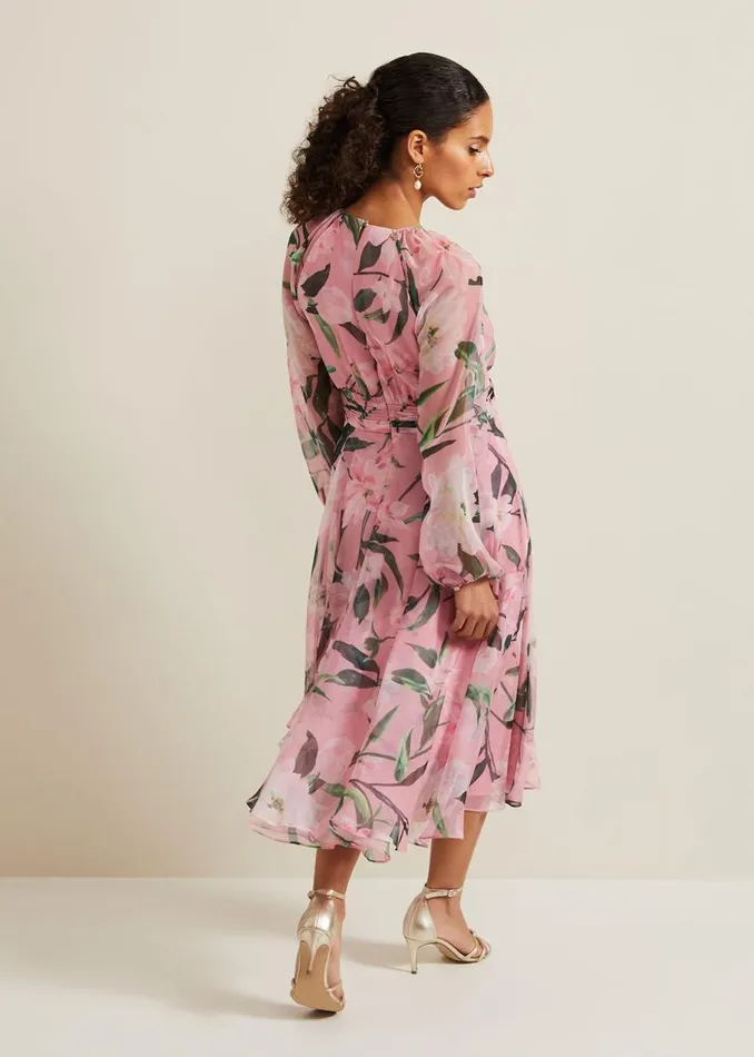 Phase Eight Dresses Petite Lina Printed Midi Dress Multicoloured 8211 Women