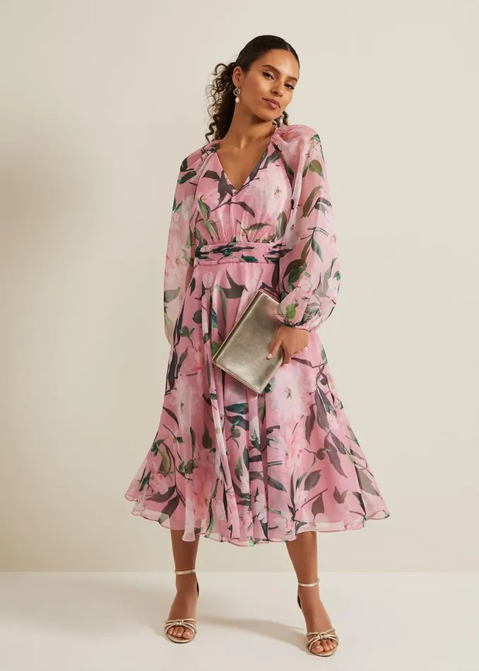 Phase Eight Dresses Petite Lina Printed Midi Dress Multicoloured 8211 Women