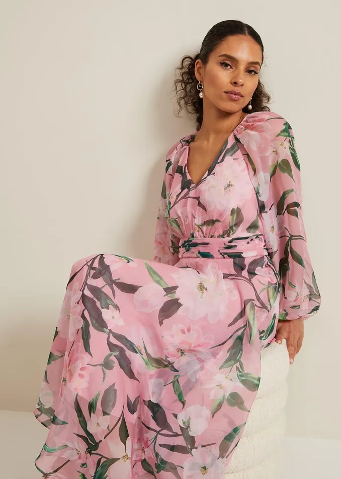 Phase Eight Dresses Petite Lina Printed Midi Dress Multicoloured 8211 Women