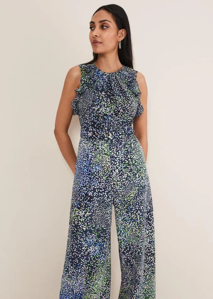 Phase Eight Dresses Petite Maggie Ruffle Printed Jumpsuit Navy Multi 8211 Women Phase Eight Dresses Petite Maggie Ruffle Printed Jumpsuit Navy Multi 8211 Women