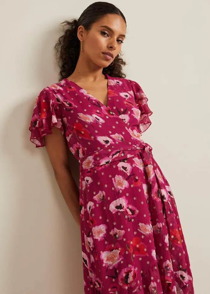 Phase Eight Dresses Petite Nadine Ruffle Print Dress Multicoloured 8211 Women Phase Eight Dresses Petite Nadine Ruffle Print Dress Multicoloured 8211 Women