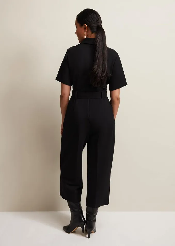 Phase Eight Dresses Petite Polly Black Zip Jumpsuit Black 8211 Women