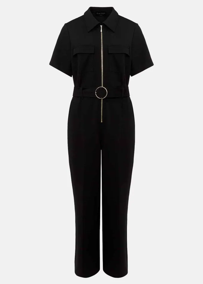 Phase Eight Dresses Petite Polly Black Zip Jumpsuit Black 8211 Women