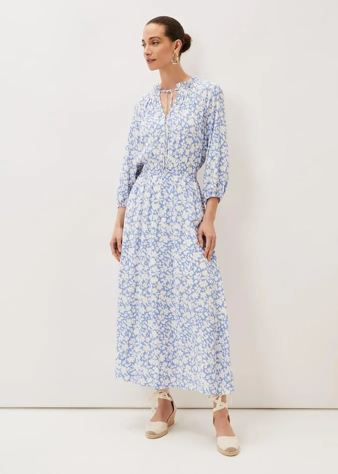 Phase Eight Dresses Phillipa Floral Midaxi Dress Powder Blueivory 8211 Women